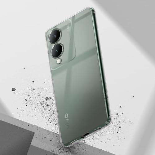 Image of Fashionury Ultra Soft Crystal Clear Back Case Cover for Vivo Y17s Shockproof Design | Camera Protection Bump | Bumper Case Cover for Vivo Y17s