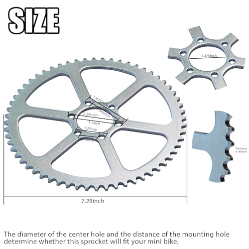 Image of JNDO Mini Bike Sprocket 60 Tooth 35 Chain Rear Sprocket Replacement for Coleman CT100U DB30 MBX10 MBX11 100cc Mini Bikes Go Karts