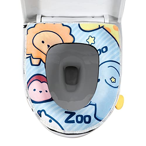 Nain Badezimmer Toilettenwärmer | Dickere, wärmere Toilettensitzkissen - Wiederverwendbares Cartoon-Badezimmerzubehör mit Griffen für Kindertoilettensitze Winterbäder – Bild 8