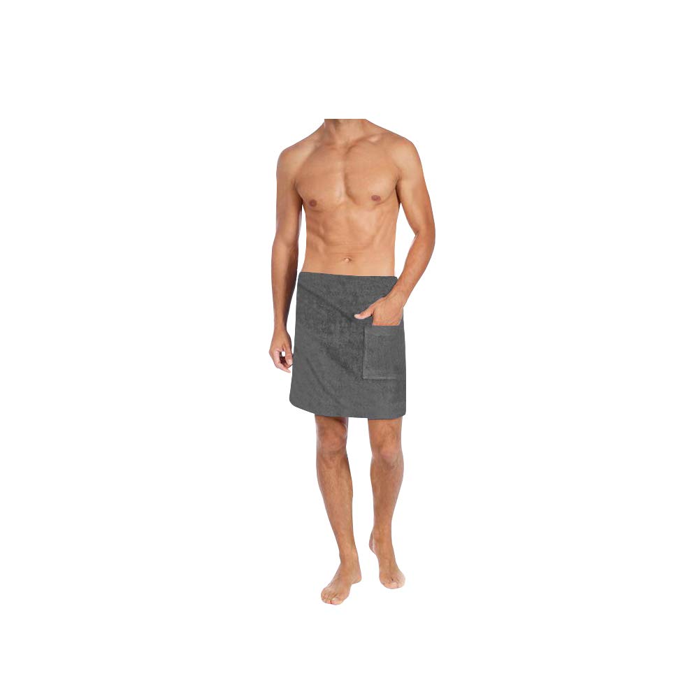 ARLI Saunakilt Damen + Herren Set Saunatuch Saunahandtuch Baumwolle Anthrazit Gummizug Tasche Klettverschluss praktisch individuell anpassbare Größe Sauna Sarong Kilt Wellness Hamam Mann Frau