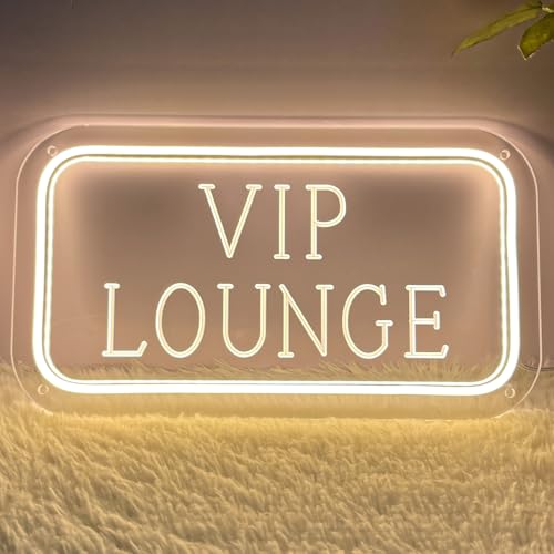 Image of Vip Lounge Neon Sign Dimmable LED Neon Sign Light Up Sign Wall Decor for Airport Hotel Bar Club High-speed Rail Station Lounge Light For Business Store VIP Area 40cm*20cm Warm White