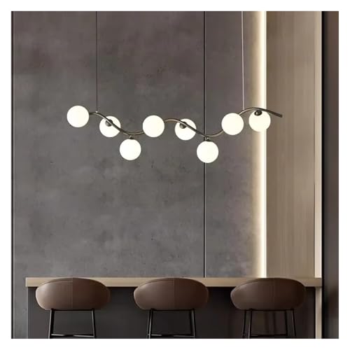 Lampe suspendue noire avec boules de verre pour style nordique