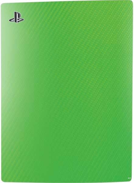 Skinit Decal Gaming Skin Compatible with PS5 Digital Edition Console - Green Carbon Fiber Specialty Texture Material Design