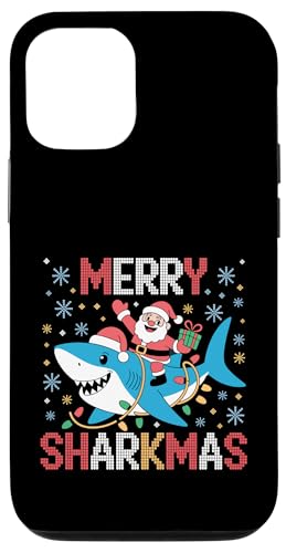 Merry Sharkmas AO[Z[^[ T^ CfBO V[N Cgt X}zP[X iPhone 12/12 Pro p