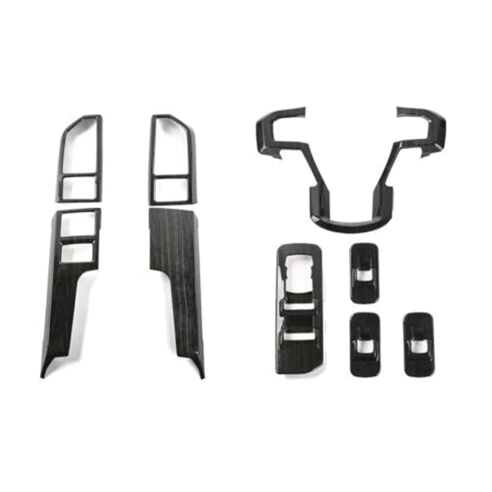 fastgallop Center Console Panel Interior Trim Accessories Window Lift Switch Cover for Ford for F150 2015-2020 Automotive Grade ABS Front Black Wood Grain Glossy FFCCPITAWLSC