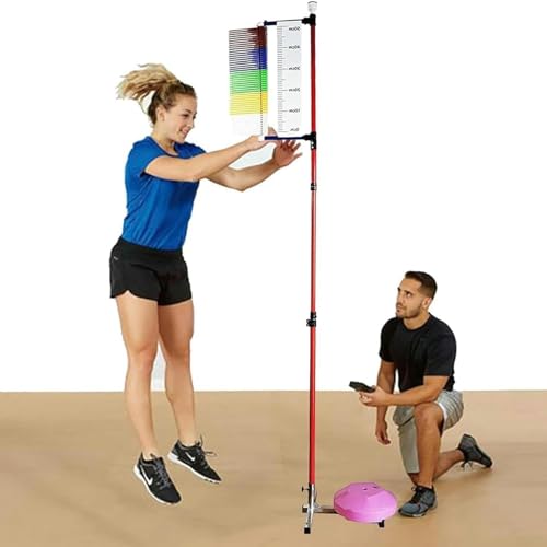 Herramienta de medición de salto vertical para entrenar voleibol en el pabellón del club deportivo