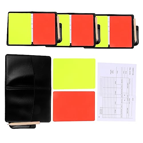 Sosoport 4sets Referee Cards Wallet Professional Referee Kit Soccer Accessories Match Accessory Soccer Cards Portable Game Tools