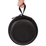 Ginsco Mini-Portable Hard Shell Earbuds Case for Apple EarPods Headphones USB-C Wired Ear Buds/Samsung Galaxy Wired Earbuds, Travel Case for Earphones Earplugs (1, Black-Lichee)