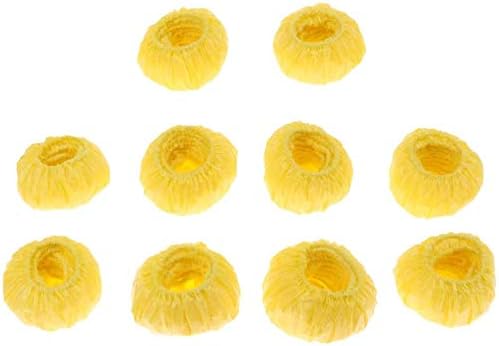 FRECI 100pcs Disposable Ear Covers Kids Baby Boys Girls Disposable Bath Shower Ear Protectors Caps for Hair Dye, Shower, Bathing - Yellow