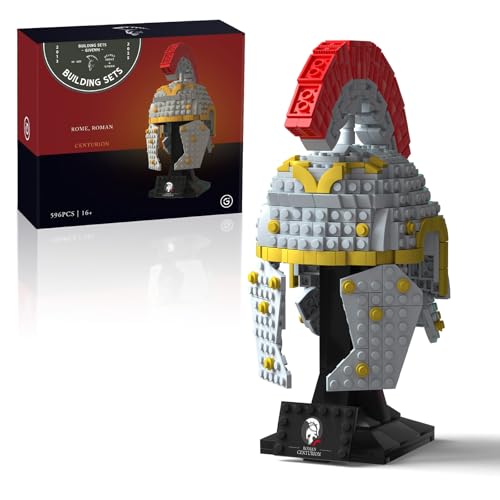 Givenni Roman Centurion Helmet Building Set, Build and Display, Collectible Roma Home Décor, Gift Idea for Classic Ancient Rome Fans (596PCS) by Givenni - Used condition - US$19.70