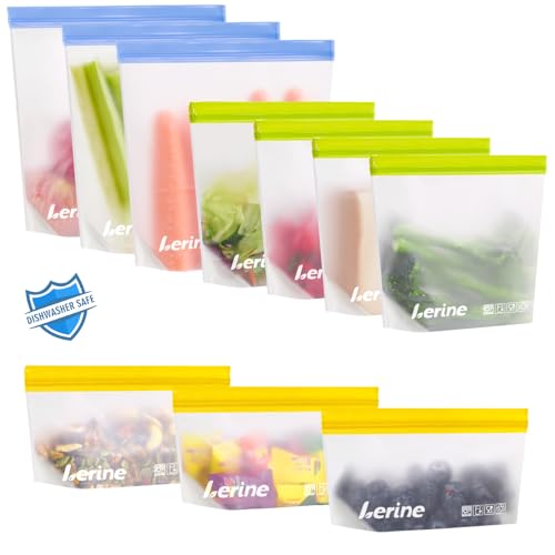 Lerine Reusable Silicone Freezer Bags (10 Pack)