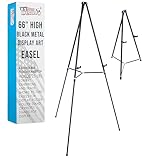 US Art Supply 66 inch Tall Showroom Large Black Aluminum Display & Presentation Floor Easel (1-Easel)