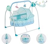Baby Cradle Electric Bassinet for Baby Soothing Baby Bed Portable Crib with Light and Music Box...