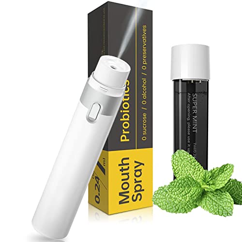 Electronic Breath Spray for Bad Breath, Dry Mouth Spray, Heavy Super Mint Flavor Rechargeable Oral Care Mist, Oral Care Mouth Freshener