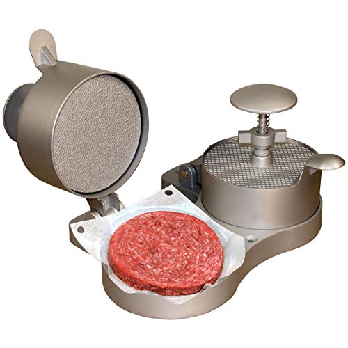 Weston Burger Press, Makes 4 1/2" Diameter Patties for Hamburger, Crab Cakes, Sausage, 1/4lb to 3/4lb, with Spring Ejector for Easy Removal, Double, Non-stick Heavy-Duty Cast Aluminum (07-0701)