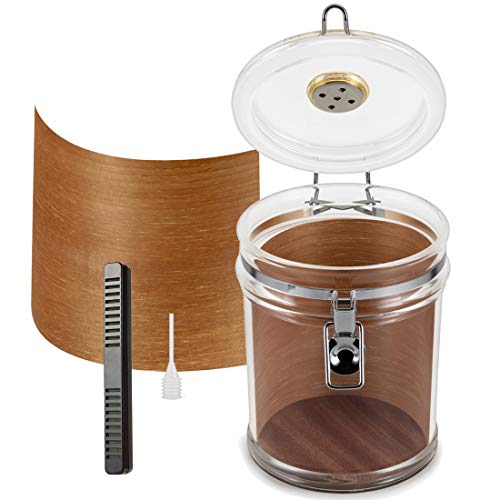 XIFEI Acrylic Humidor Jar with Humidifier and hygrometer,humidor that