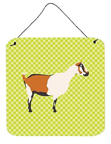 Caroline's Treasures BB7706DS66 Alpine Goat Green Wall or Door Hanging Prints Aluminum Metal Sign Kitchen Wall Bar Bathroom Plaque Home Decor, 6x6, Multicolor