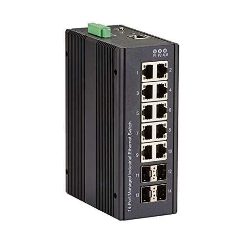 Image of Black Box Industrial Managed GIGABIT ETHERNET Switch - 10 RJ-45, 4 SFP