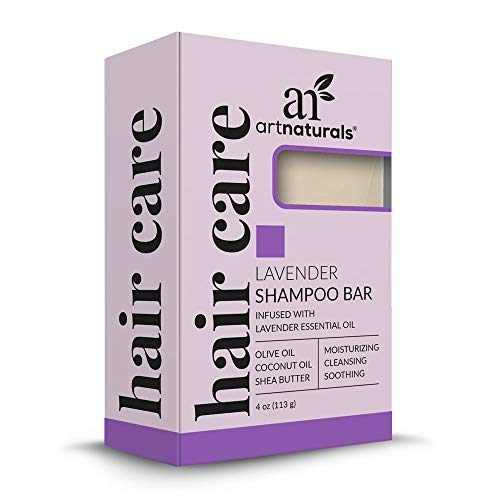 artnaturals Lavender Shampoo Bar for Hair - Solid Bar Soap for Oily and Dry Hair, Dandruff, Volume and Curly Hair - Sulfate and Paraben Free - Natural and Organic Ingredients for Sensitive Skin