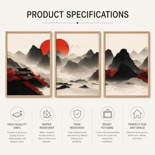 Image of Artsense Modern Landscape Wall Art for Living Room, Bedroom & Office Decor | Premium Artwork Print | Contemporary Nature Inspired Design | Ready to Display Home Decoration (C, 12X18 INCHES)