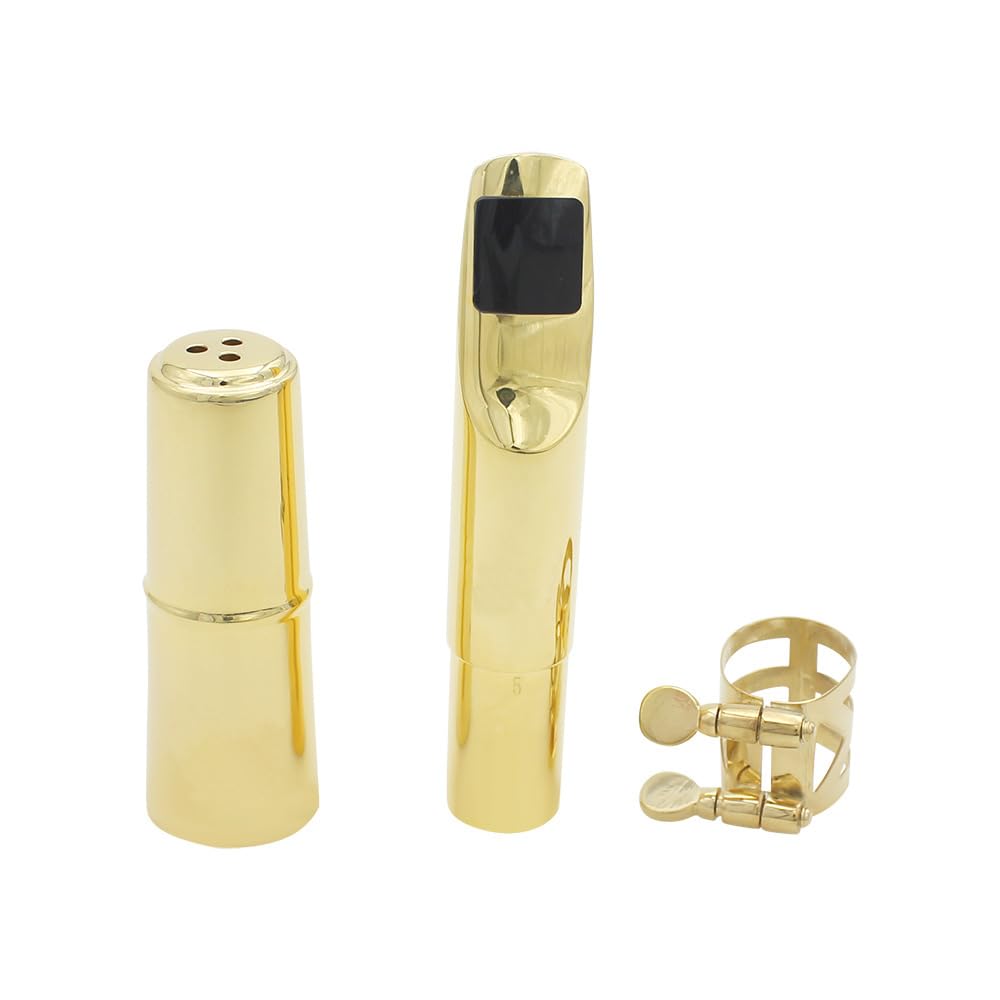 per sassofono contralto in ottone con cappuccio in ottone con fibbia in metallo Set bocchini per sassofono Accessori per clarinetto