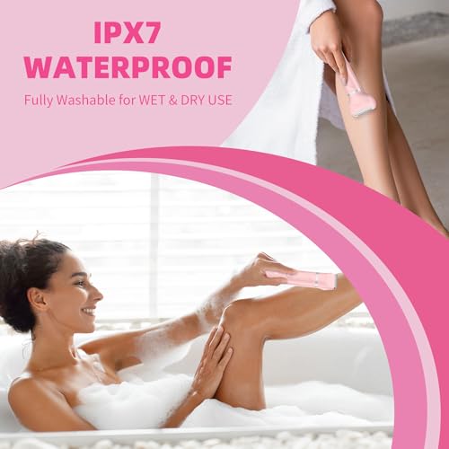 Electric-Razors-Shaver-for-Women-3-in-1-Bikini-Trimmer-for-Women-IPX7-Waterproof-Pubic-Hair-Trimmer-Women-Wet-Dry-Use-Rechargeable-Hair-Removal-Kit-for-Face-Body-Leg-Bikini-Underarm-Arm