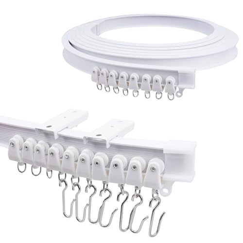 Rail de rideau pliable et flexible blanc de 4m à haute modularité - 2