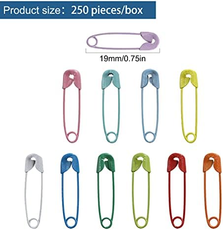 150 PCS Metal Safety Pins, Small Craft Safety Pins, Safety Pins for Clothes, Needlework Badge Pins, Mini Safety Pins 19mm Set for Sewing DIY Crafts Art Craft Sewing and Jewelry Making (Multi)