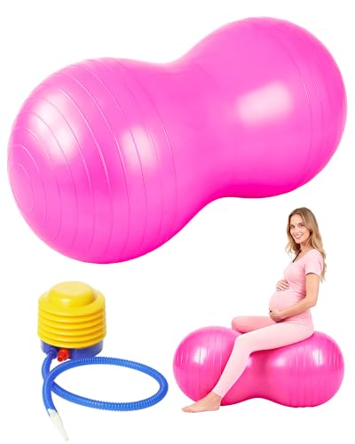 Image of Premium Peanut Ball - 100x50cm Anti-Burst Exercise Ball for Physical Therapy, Pregnancy Labor & Home Fitness Sensory| Non-Slip Design | Quick-Inflate Pump Included