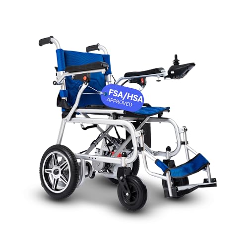Culver Artemis Pro Lightweight Foldable Electric Wheelchairs for Seniors - 2x250W Motor Power Wheelchair - Long Range Travel/User Friendly Electric Wheelchairs for Seniors (Blue)