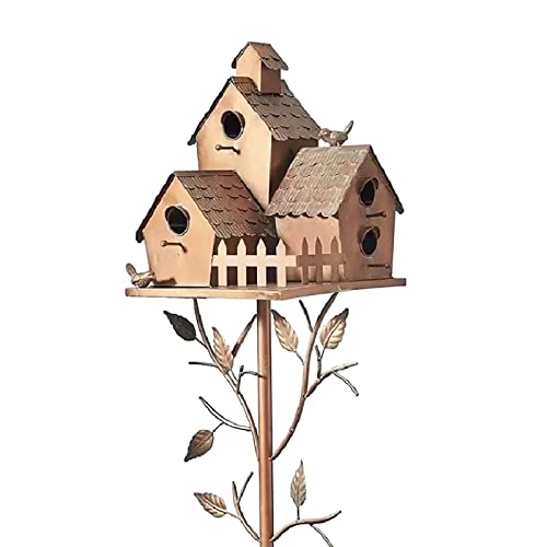 Metal Bird House Stake Bird Home With Pole Outdoor Bird House Stand For Outside Garden Decoration And Birdhouse Lovers #TOP4