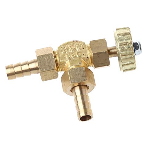 Válvula de control de flujo codo de latón con conector de púas de 8 mm 4
