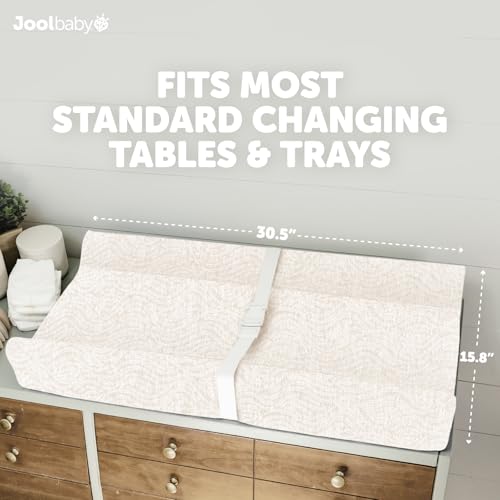 Jool Baby Serenity Soft Changing Pad + Washable Cover, Non-Slip - Fits Standard Changing Tables & Dressers (Wave Pattern, Off White) by Jool Baby - Image 6