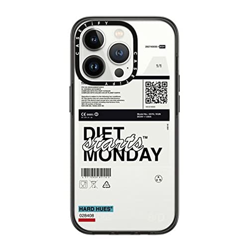 CASETiFY �R���p�N�g iPhone 14 Pro �P�[�X [MIL�K�i���� (2x MIL-STD-810G)/1.2m����̗����e�X�g���N���A] - Diet Starts Monday - �u���b�N