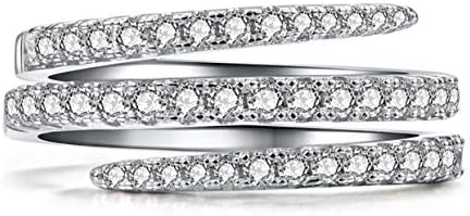 925 Sterling Silver Shiny Personalized Three Ring Fashion Cubic Zirconia Cocktail Ring CZ Diamond Multi Row Ring Eternal Engagement Wedding Jewelry-Making-Patterns image 5