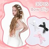 30PCS Bow Hair Clips Satin Mini Bowknot Barrettes Non-Slip Ribbon Hairpins Kawaii Claw Clip Small Pins Metal Sweet Hairstyle Accessories for Women Girl Toddlers(Pink+Black+White) - Image 4