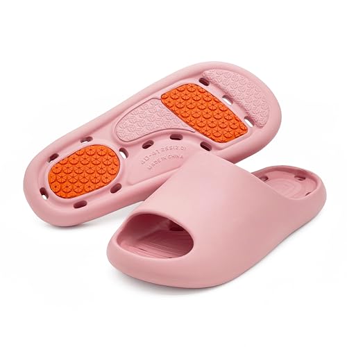[YARQUNA] スリッパ サンダル トイレスリッパ 水切り 超軽量 滑り止め 静音 通気抗菌 防臭衛生 履きやすい マッサージ機能 ベランダ 風呂 室内用 ピンク 40-41の画像