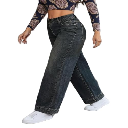 Image of ODDMONEKY Baggy Jeans for Women || Relaxed Fit Wide Leg High Rise Jeans for Women (Wjeans-8)