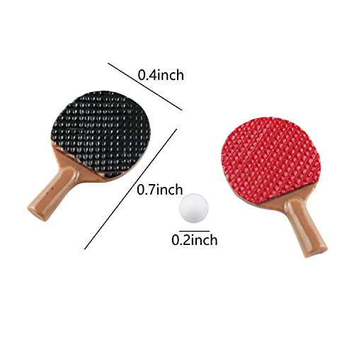 TAODAN 3IN1 1/12 Mini Table Tennis Racket with Ball Simulation Furniture Ping-Pong Toys Doll House Decoration (2 x Rackets, 1 x Balls) - Thumbnail 4