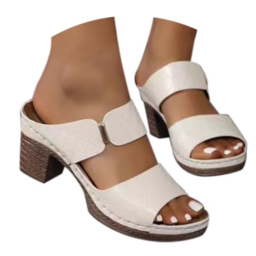 2025 Sandalias Mujer Comodas Verano Vestir Tacon Fiesta Sandals Tacon Medio Elegante Punta Abierta Casual Zapatos Cierre De Hebilla Moda Pole Dance Novia Sandalia Plataforma Boda Baile Ofertas Regalo