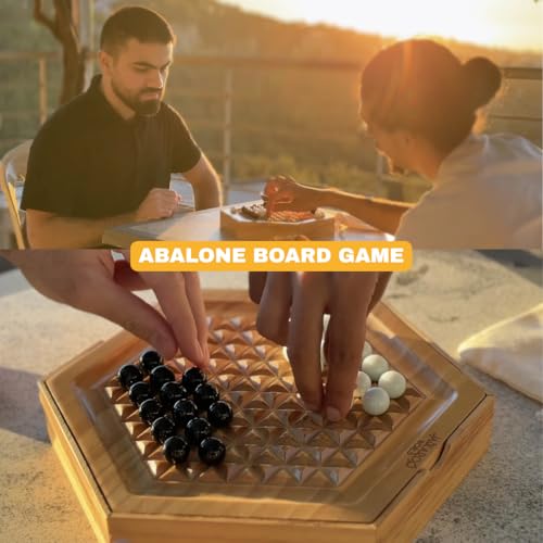Abalone Juego de Mesa con Tablero y 28 Canicas de Madera miniatura 6