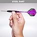 Lavishio Dart Metal Tip Set 3 Aluminum Dart Shafts Steel Tip Dart Set Professional Darts Steel Tip Set + Extra 3 Dart Flights 3 Replace Plastic Shafts (Black Purple)