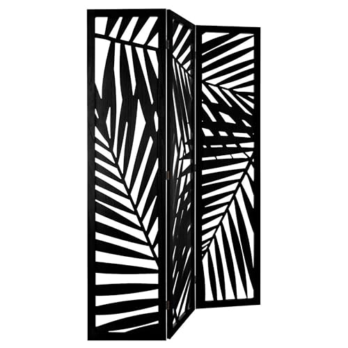 Miroytengo Biombo Separador De Ambientes Decoración Salón Dormitorio Madera 3 Paneles Akira Color Negro