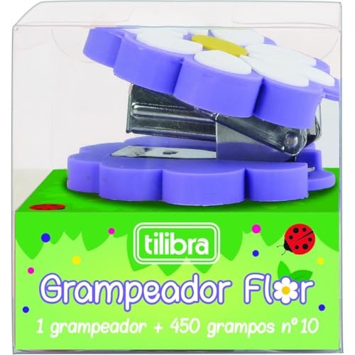 Tilibra - Grampeador 10 Folhas Mini Flor