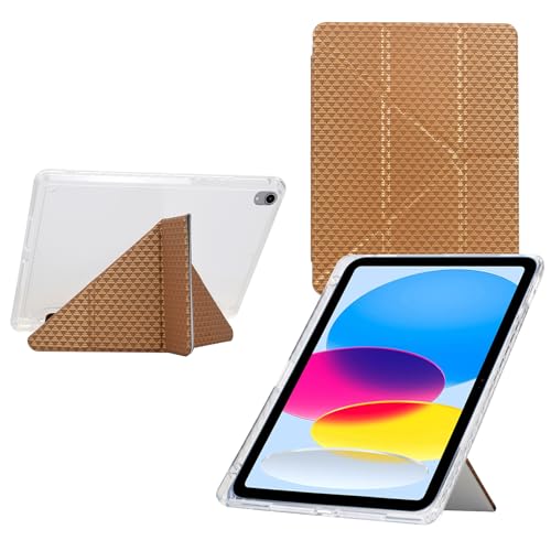 DayQiQiPu Custodia per Apple iPad Mini 7 A17 Pro 2024 8.3 Pollici Supporto a Y Multi-Angolo Cover Ultra Sottile Guscio con Motivo Piramidale 3D Porta Matita e Auto Oro