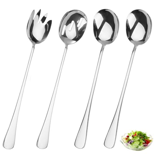 GisWell Salatbesteck Edelstahl Set 28 cm, Salatbesteckset Mit Salatlöffel Und Salatgabel, Spülmaschinengeeignet für Küche, Esszimmer