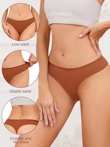 Seamless thongs for Women No Show Ladies Thong Stretch Breathable Panties Soft Comfortable Underwear 6-Pack3