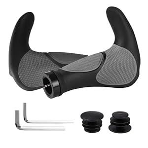 Fahrradgriffe Ergonomisch Fahrradlenker Rutschfester Lenker Griffe, Fahrrad Griffe für 22 mm, Horn Lenkergriffe für MTB, Trekkingrad, E-Bike, Cityrad Rennrad und Faltrad (Schwarz)