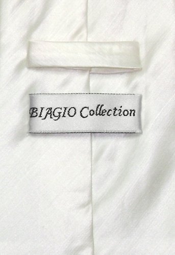 Biagio Men's Solid Off-White Bamboo Silk Dress Vest Neck Tie Set Size 3Xl #TOP3