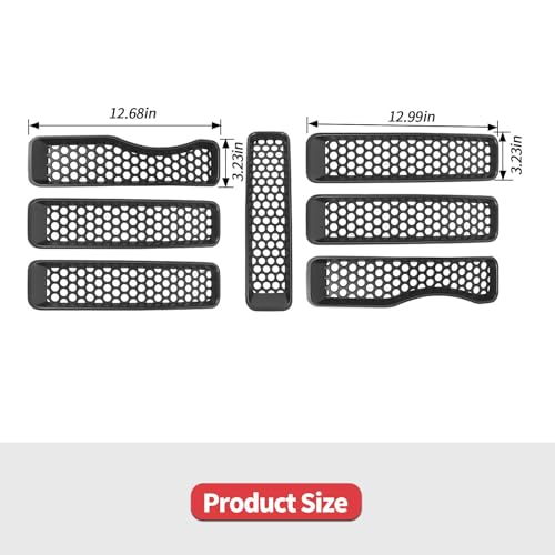 Image of 7PCS Mesh Grille Inserts Fit for Jeep Wrangler JL Sport /Sport S 2018-2024 (Matte Black)